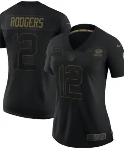 Aaron Rodgers Green Bay Packers Nike Women's 2020 Salute to Service Limited Jersey - Black