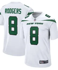 Alternative view of Aaron Rodgers New York Jets Nike Game Jersey - White
