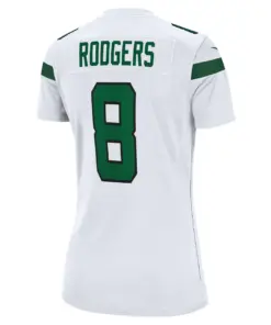 Aaron Rodgers New York Jets Nike Women's Game Jersey - White - Image 4