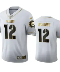 Aaron Rodgers Green Bay Packers Nike 100th Season Golden Edition Jersey - White