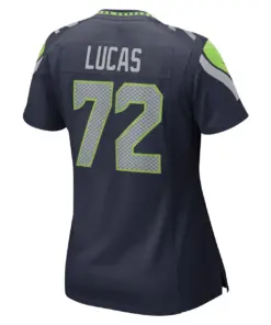 Abraham Lucas Seattle Seahawks Nike Women's Game Player Jersey - College Navy - Image 4