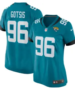 Alternative view of Adam Gotsis Jacksonville Jaguars Nike Women's Game Jersey - Teal