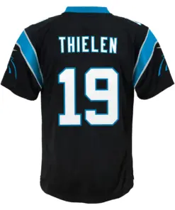 Adam Thielen Carolina Panthers Nike Youth Game Jersey - Black - Image 4