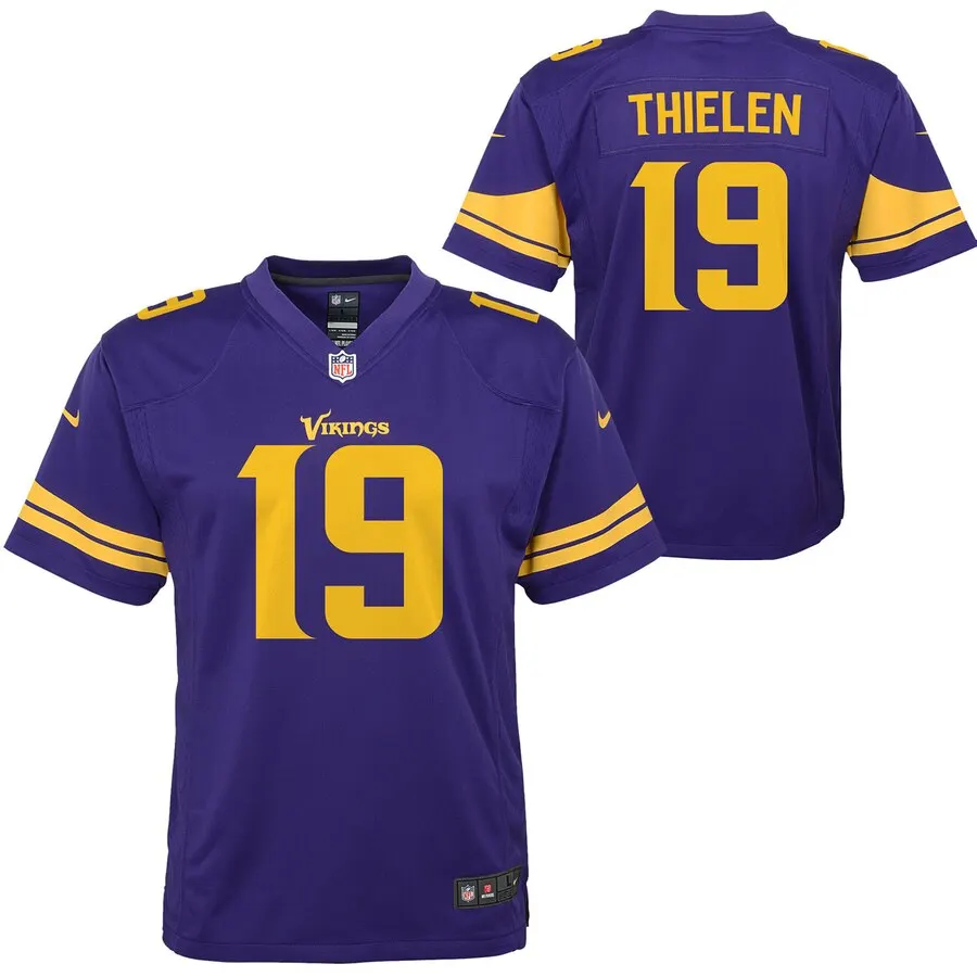 Adam Thielen Minnesota Vikings Nike Youth Alternate Color Rush Player Game Jersey - Purple - Image 3