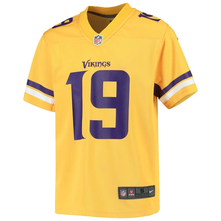Adam Thielen Minnesota Vikings Nike Youth Inverted Game Jersey - Gold - Image 2