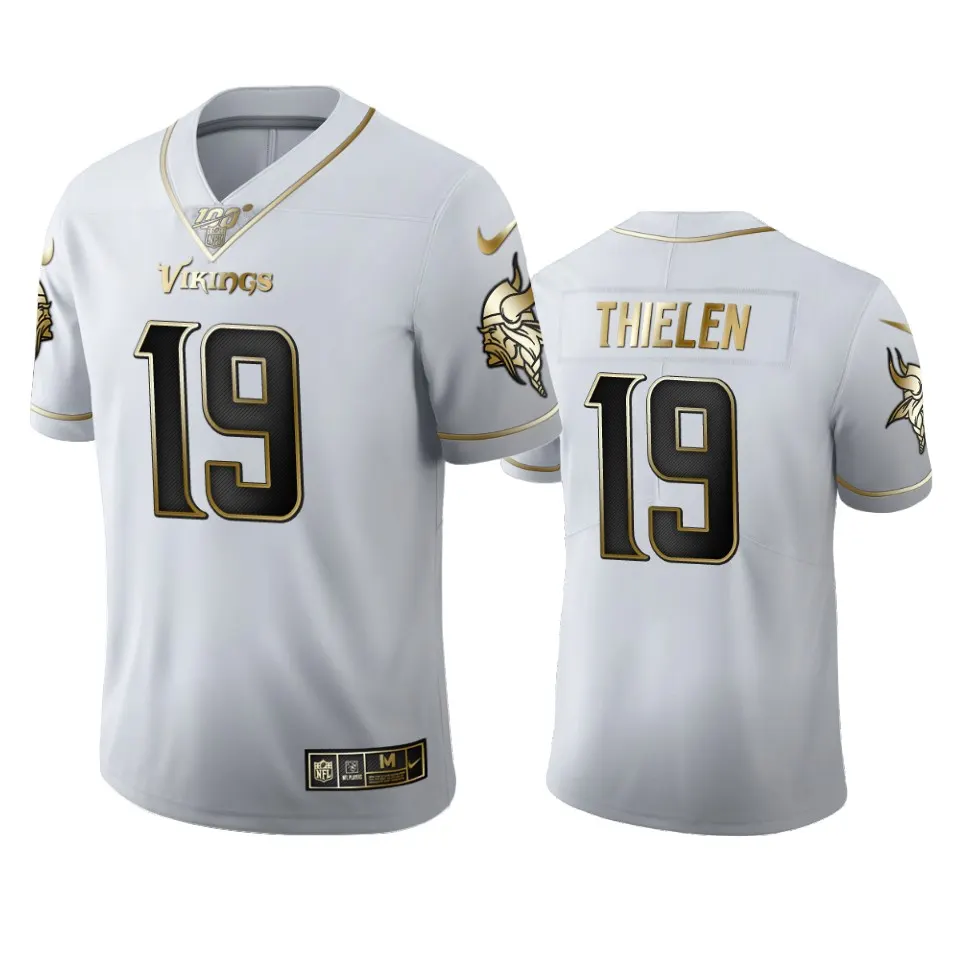 Adam Thielen Minnesota Vikings Nike 100th Season Golden Edition Jersey - White