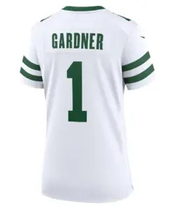 Ahmad Sauce Gardner New York Jets Nike Women's Legacy Player Game Jersey - White - Image 4