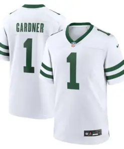 Alternative view of Ahmad Sauce Gardner New York Jets Nike Youth Legacy Player Game Jersey - White