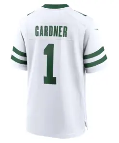 Ahmad Sauce Gardner New York Jets Nike Youth Legacy Player Game Jersey - White - Image 4