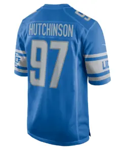 Aidan Hutchinson Detroit Lions Nike Player Game Jersey - Royal Blue - Image 4
