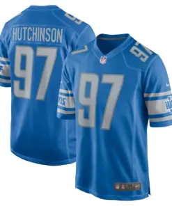 Alternative view of Aidan Hutchinson Detroit Lions Nike Player Game Jersey - Royal Blue