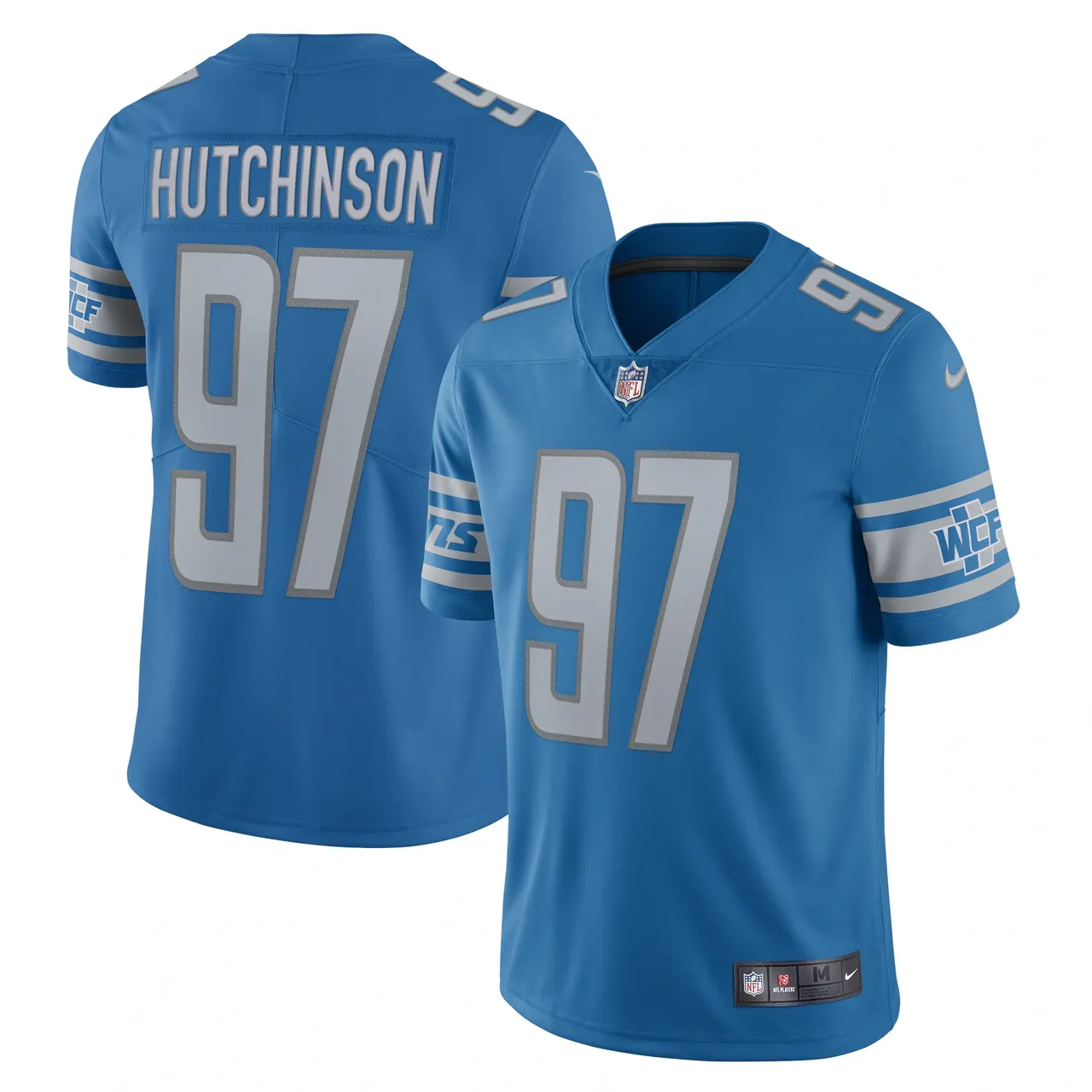 Aidan Hutchinson Detroit Lions Nike Team Vapor Limited Jersey - Powder Blue - Image 2
