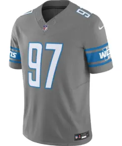 Aidan Hutchinson Detroit Lions Nike Vapor F.U.S.E. Limited Jersey - Silver - Image 3