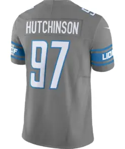 Aidan Hutchinson Detroit Lions Nike Vapor F.U.S.E. Limited Jersey - Silver - Image 4