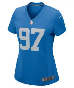 Aidan Hutchinson Detroit Lions Nike Women's Alternate Game Jersey - Royal Blue - Image 3