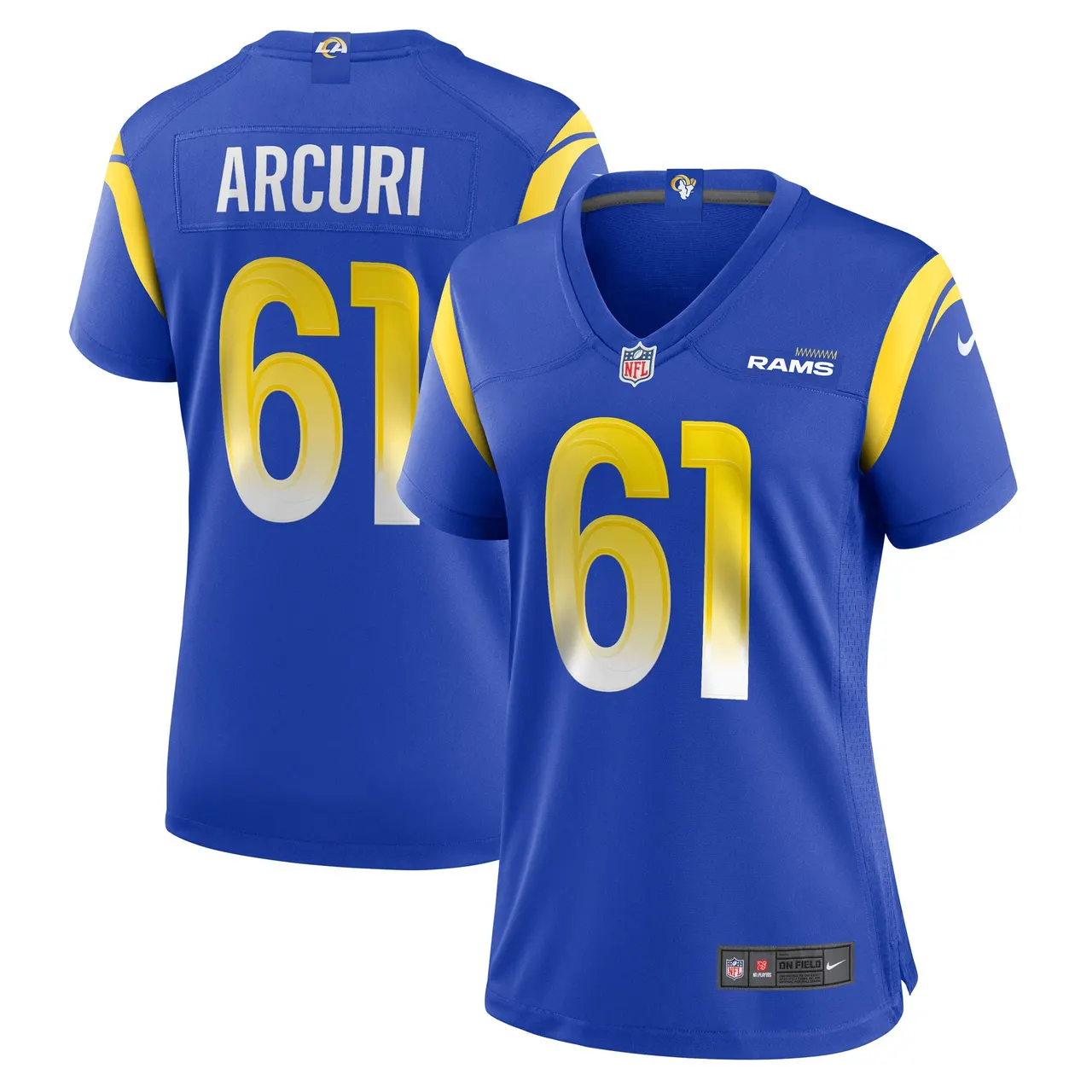 AJ Arcuri Los Angeles Rams Nike Women's Game Player Jersey - Royal Blue - Image 2