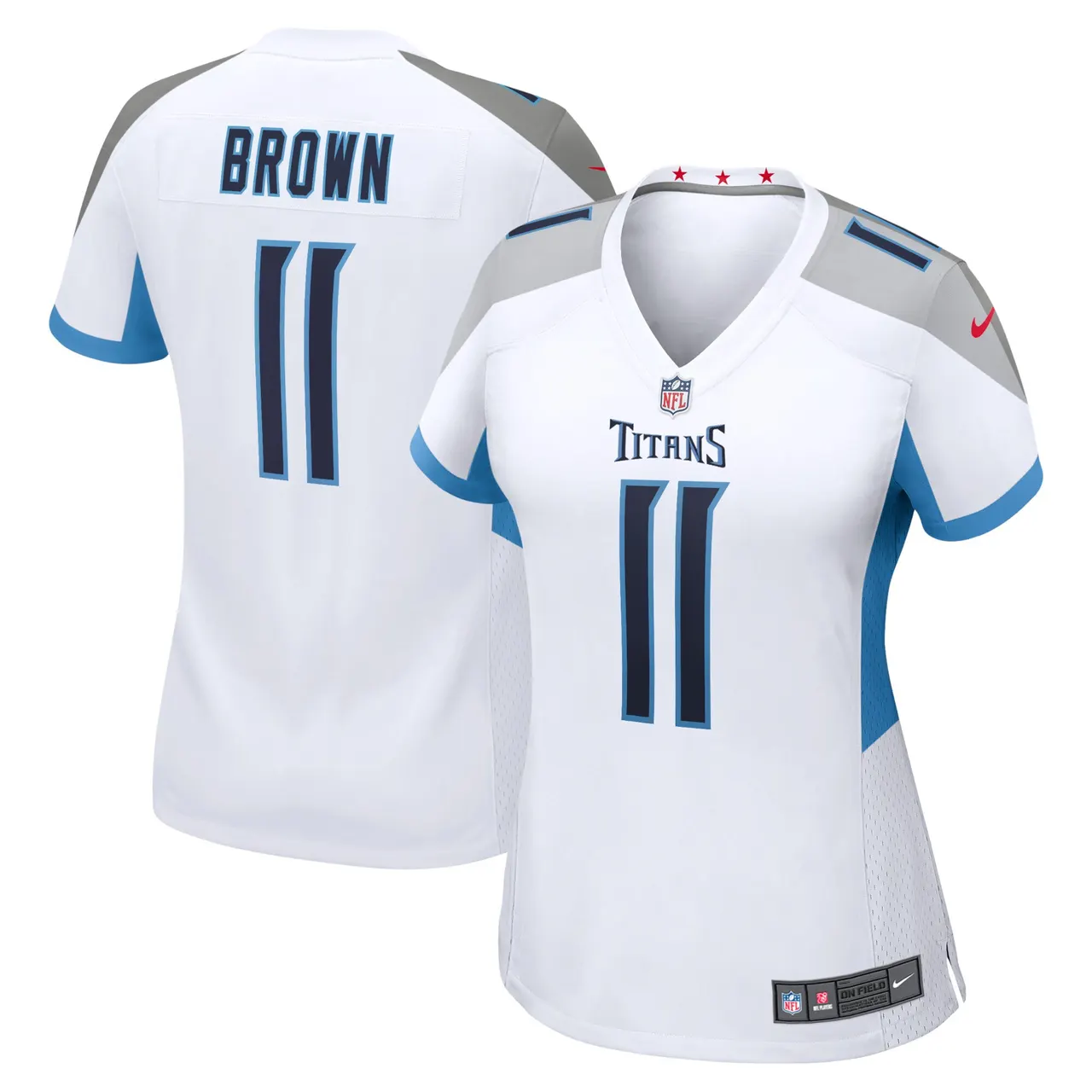 AJ Brown Tennessee Titans Nike Women's Game Jersey - White - Image 2