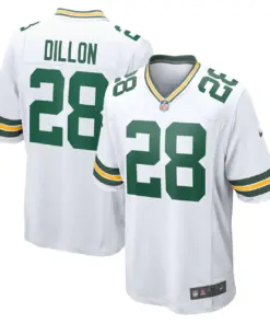 Alternative view of AJ Dillon Green Bay Packers Nike Game Player Jersey - White