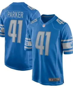 Alternative view of AJ Parker Detroit Lions Nike Game Jersey - Royal Blue