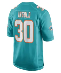 Alec Ingold Miami Dolphins Nike Game Player Jersey - Aqua - Image 4