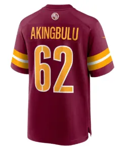 Alex Akingbulu Washington Commanders Nike Game Player Jersey - Burgundy - Image 4