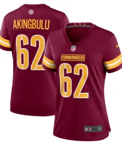 Alternative view of Alex Akingbulu Washington Commanders Nike Women's Game Player Jersey - Burgundy