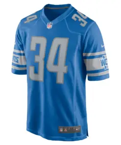 Alex Anzalone Detroit Lions Nike Game Jersey - Royal Blue - Image 3