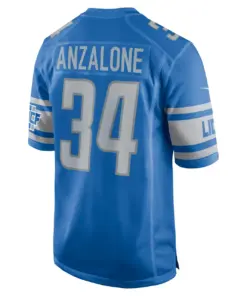 Alex Anzalone Detroit Lions Nike Game Jersey - Royal Blue - Image 4