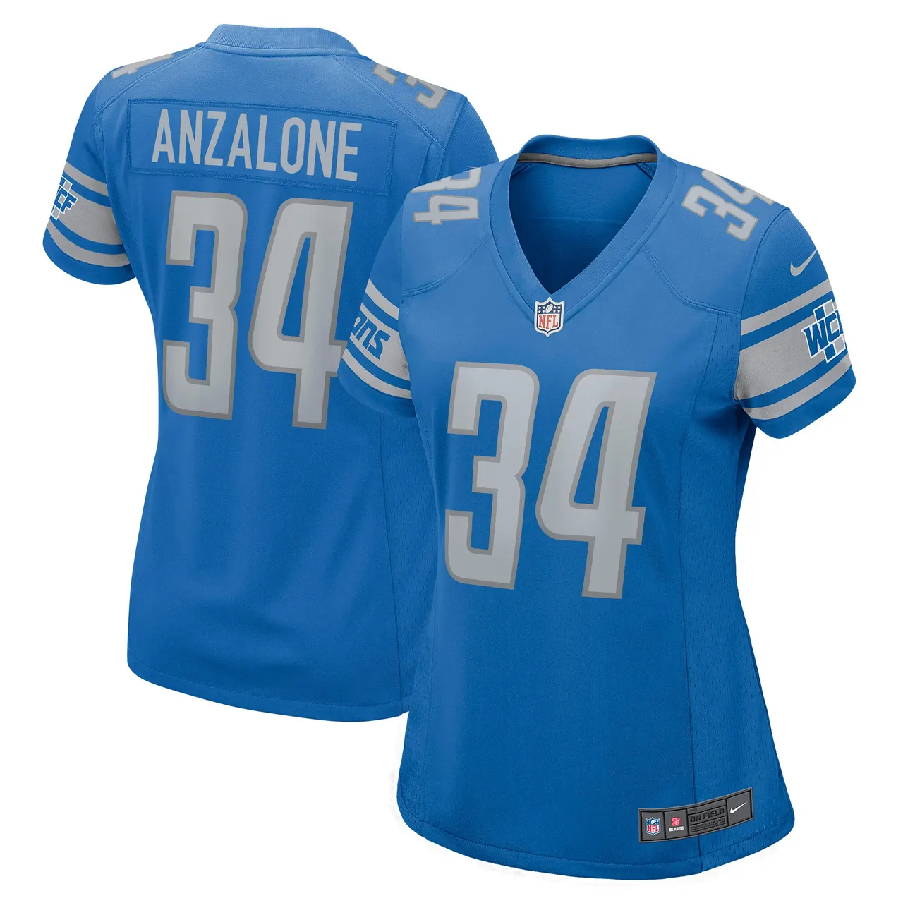 Alex Anzalone Detroit Lions Nike Women's Game Jersey - Royal Blue - Image 2