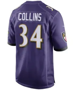 Alex Collins Baltimore Ravens Nike Game Jersey - Purple - Image 3