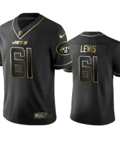 Alex Lewis New York Jets Nike Golden Edition Vapor Limited Jersey - Black