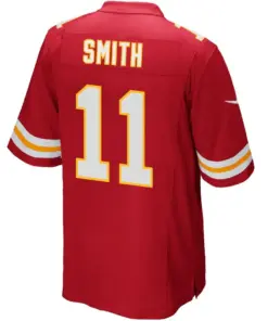 Alex Smith Kansas City Chiefs Nike Youth Team Color Game Jersey - Red - Image 3