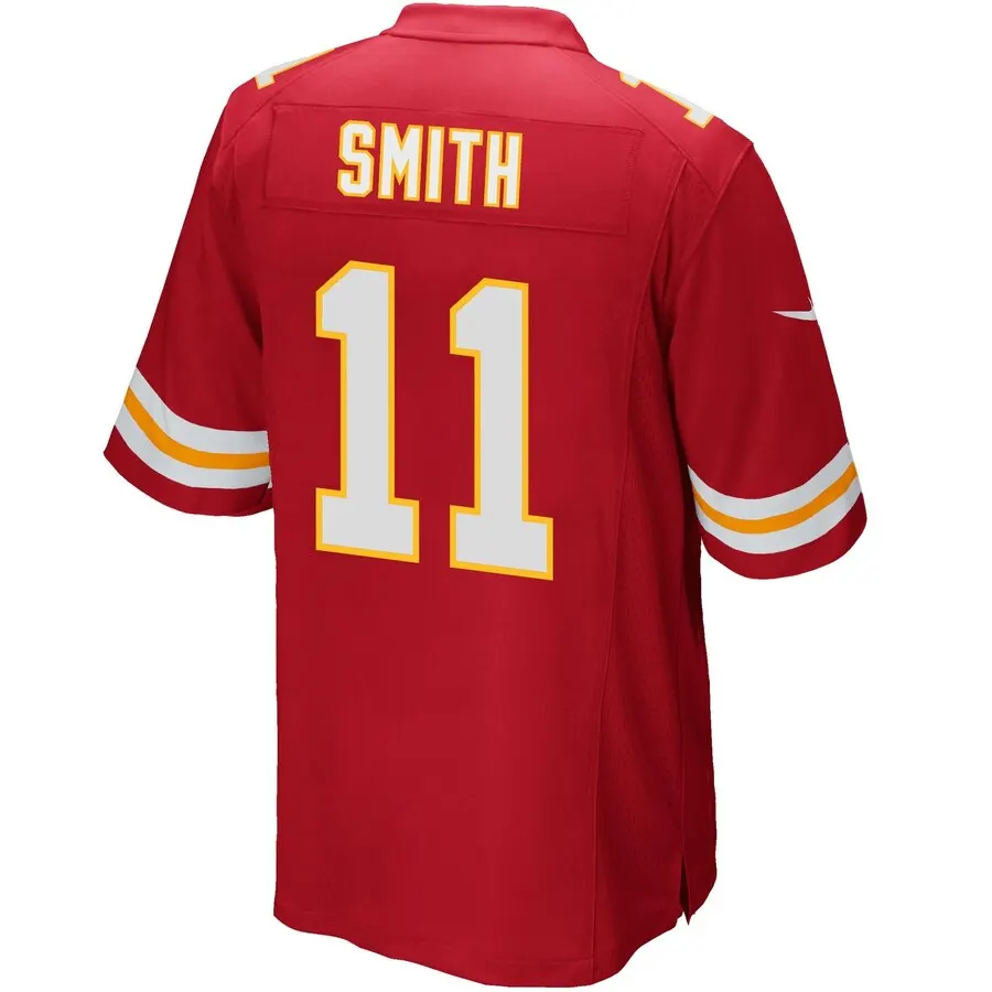 Alex Smith Kansas City Chiefs Nike Youth Team Color Game Jersey - Red - Image 3