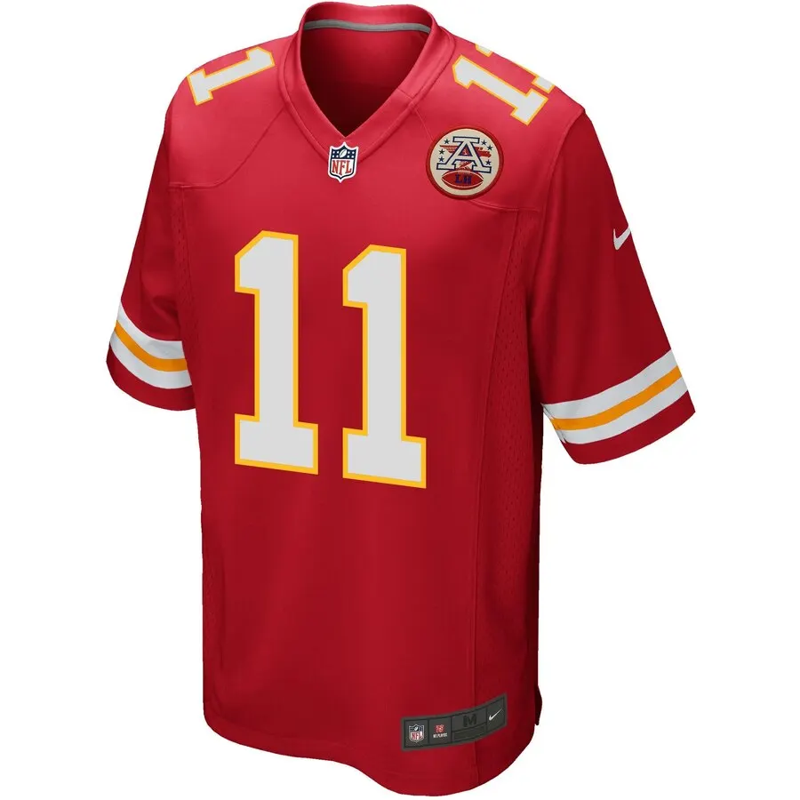 Alex Smith Kansas City Chiefs Nike Youth Team Color Game Jersey - Red - Image 2
