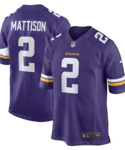 Alternative view of Alexander Mattison Minnesota Vikings Nike Game Player Jersey - Purple