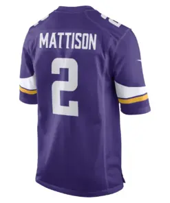Alexander Mattison Minnesota Vikings Nike Game Player Jersey - Purple - Image 4