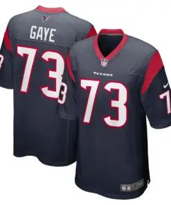 Alternative view of Ali Gaye Houston Texans Nike Team Game Jersey - Navy