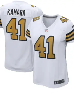 Alternative view of Alvin Kamara New Orleans Saints Nike Women's Alternate Game Player Jersey - White