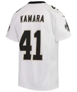 Alvin Kamara New Orleans Saints Nike Youth 2018 Game Jersey - White - Image 3