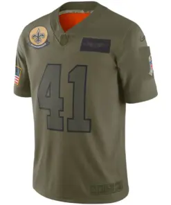 Alternative view of Alvin Kamara New Orleans Saints Nike Youth 2019 Salute to Service Game Jersey - Olive