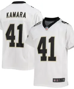 Alternative view of Alvin Kamara New Orleans Saints Nike Youth Game Jersey - White