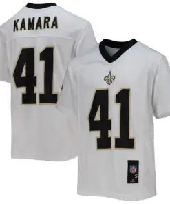 Alternative view of Alvin Kamara New Orleans Saints Fanatics Youth Replica Player Jersey - White