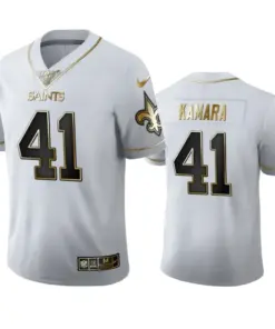 Alvin Kamara New Orleans Saints Nike 100th Season Golden Edition Jersey - White
