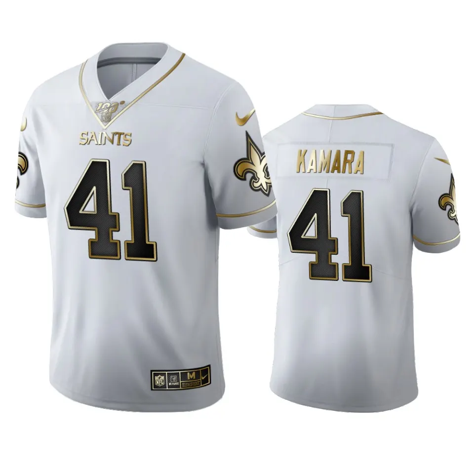 Alvin Kamara New Orleans Saints Nike 100th Season Golden Edition Jersey - White