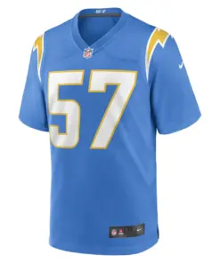 Amen Ogbongbemiga Los Angeles Chargers Nike Game Player Jersey - Powder Blue - Image 3