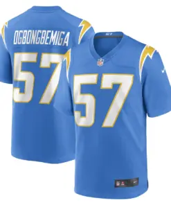 Alternative view of Amen Ogbongbemiga Los Angeles Chargers Nike Game Player Jersey - Powder Blue