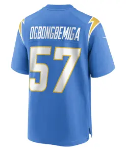Amen Ogbongbemiga Los Angeles Chargers Nike Game Player Jersey - Powder Blue - Image 4