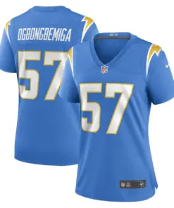 Alternative view of Amen Ogbongbemiga Los Angeles Chargers Nike Women's Game Player Jersey - Powder Blue