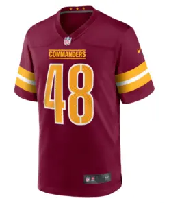 Andre Jones Jr. #48 Washington Commanders Nike Team Game Jersey - Burgundy - Image 3