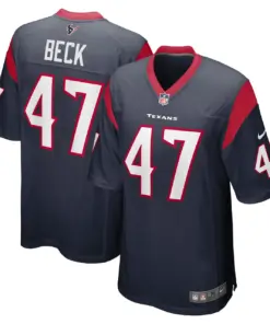 Alternative view of Andrew Beck Houston Texans Nike Team Game Jersey - Navy